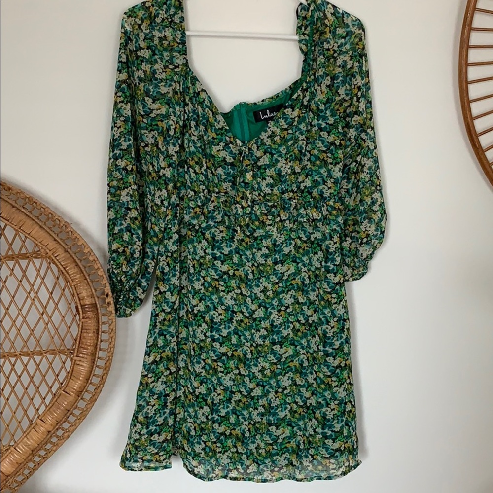 Green floral dress